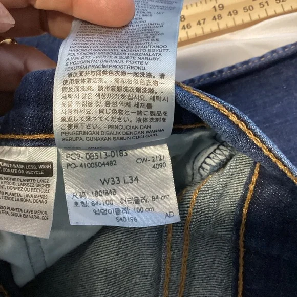 Levi's 513 Men's Dark Wash Straight Stretch Jeans 33x34 - Picture 10 of 10